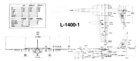 Lockheed L-1400 A-X proposal attack plane