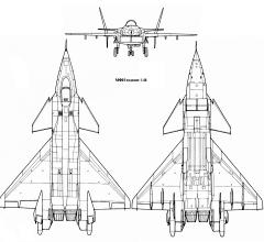 MiG MFI 1.44 3 view demonstrator fighter stealth