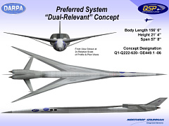 Northrop Grumman QSP studies quiet supersonic platform bomber dual role program DARPA stealth stealthy sonic boom supression reduction americk bombardr nadzvukov tresk