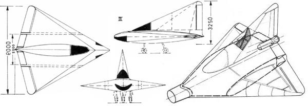 Lippisch P-13A fighter
ramjet propulsion