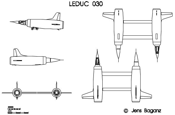Ren Leduc 030 ramjet powered twin fuselage fighter