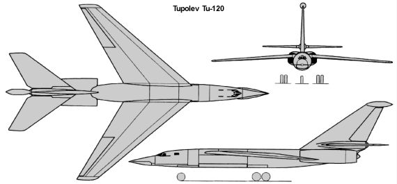 Tupolev Tu-120 120 nuclear powered distance bomber project proposal