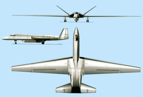 Myasischev M-17RP Mjasiev MDVS multi-purpose subsonic high-altitude aircraft stealth stealthy soviet russian secret