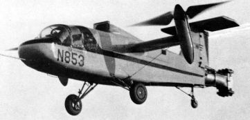 Curtiss Wright X-100 experimental tilt propeller aircraft test